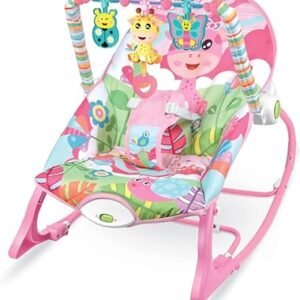 Maxibaby Cadeira de Descanso Balanço Funtime Unicórnio, Acompanha 3 Brinquedos Interativos Livre de BPA, Cinto 3 pontos (até 18kgs), Multicolorida.