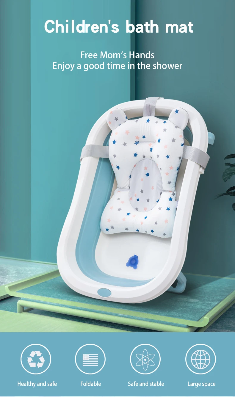 Baby Bath Support Pad Foldable Floating Seat Adjustable Newborn Bathing Cushion Infant Safety Net Hammock - Imagem 10