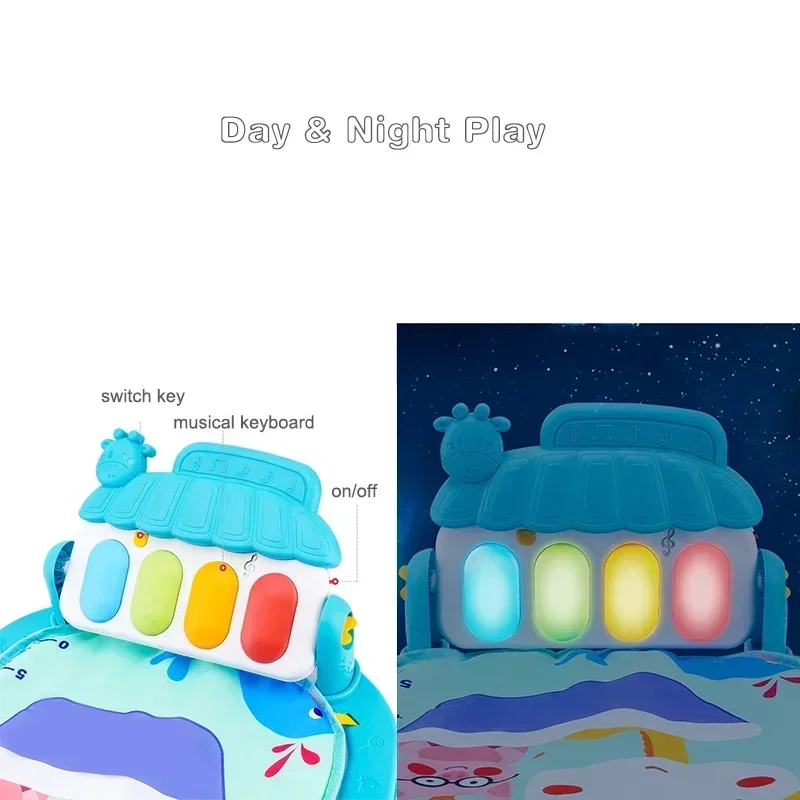 Baby Activity Gym Rack Early Education 0-36 Months Toy Gifts Musical Newborn Piano Keyboard Crawling Blanket Pedal Play Mat - Imagem 4