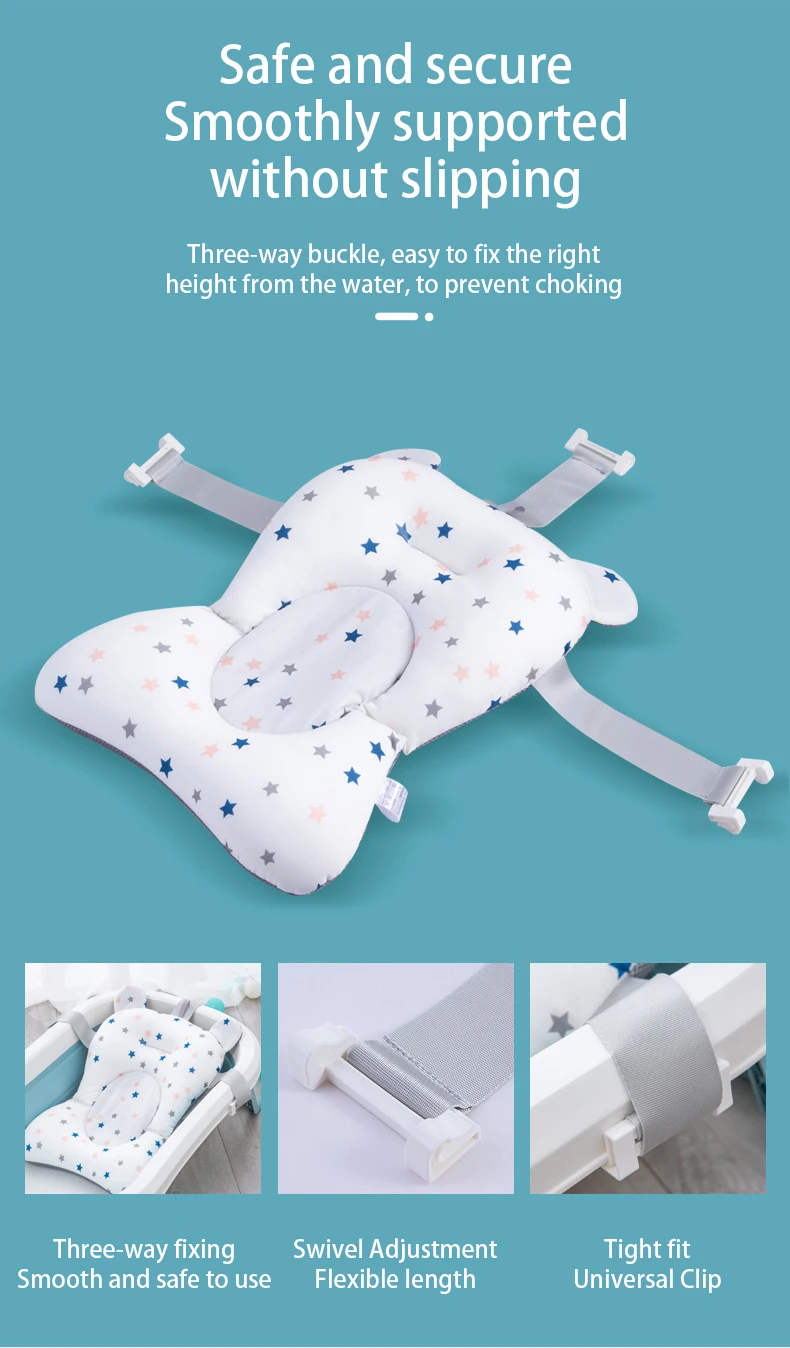 Baby Bath Support Pad Foldable Floating Seat Adjustable Newborn Bathing Cushion Infant Safety Net Hammock - Imagem 12
