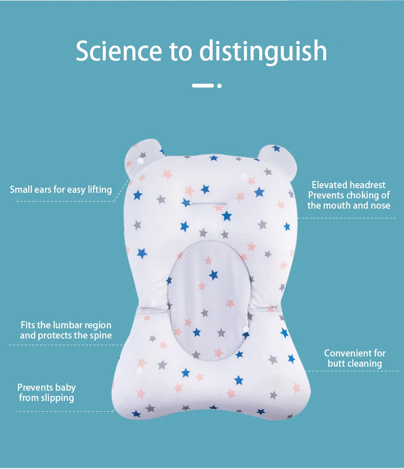 Baby Bath Support Pad Foldable Floating Seat Adjustable Newborn Bathing Cushion Infant Safety Net Hammock - Imagem 15